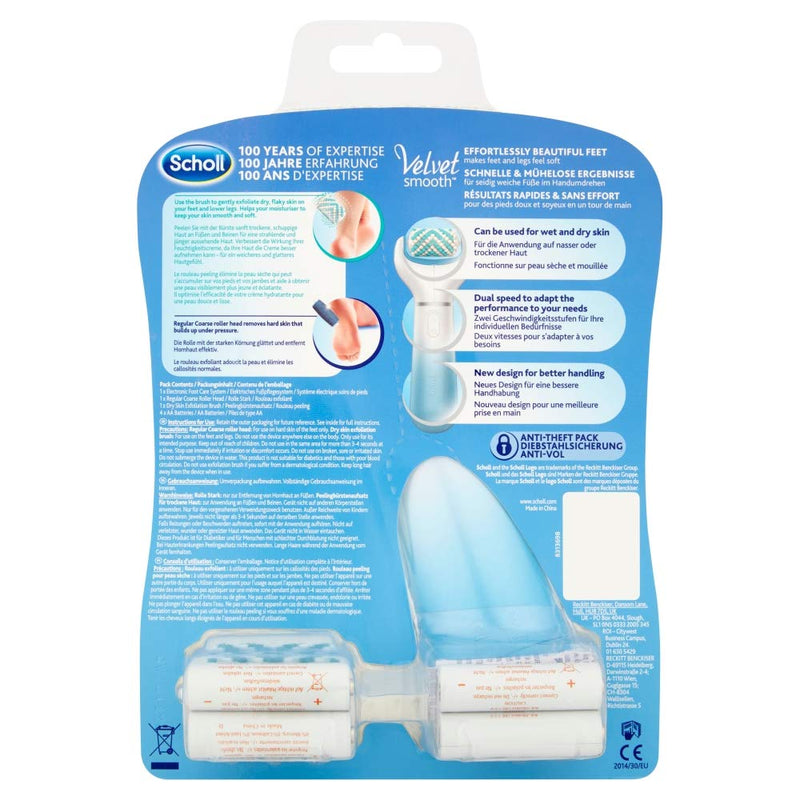 Scholl Velvet Smooth Electric Foot File Pedicure hard Skin Remover with Exfoliating Refill - NewNest Australia