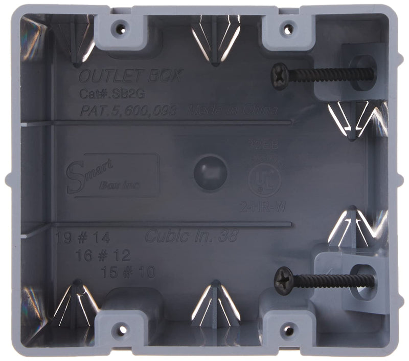Madison Electric Products MSB2G Two Gang Device Box with Depth Adjustable, Heavy Duty 42lb, Gray - NewNest Australia