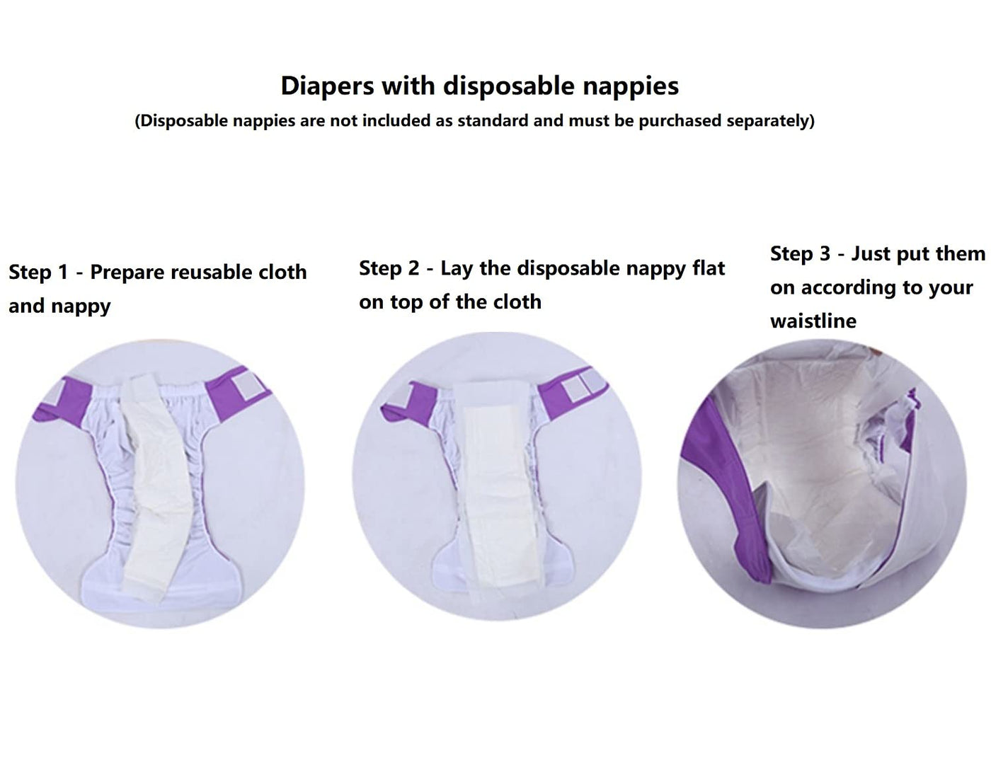 Reusable Adults Diapers - Adults Nappy Washable Incontinence Man Protective  Underwear Breathable Leakfree for Women Men Incontinence