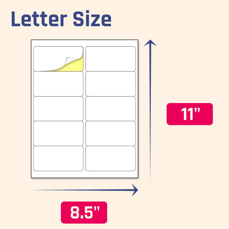 (2" x 4") 30 Sheets, Printable White Sticker Labels, Laser/Inkjet Printing - Matte, 10 per Page 2" x 4" | 30 sheets - NewNest Australia