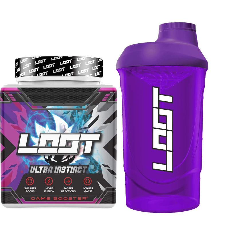 LOOT® - Premium Energy Drink Powder with Flow-State® Formula| 50 Servings (400g) with Caffeine | 20 Ingredients | Unique Design | Concentration and Energy Formula| Ultra Instinct Bundle Pack - NewNest Australia