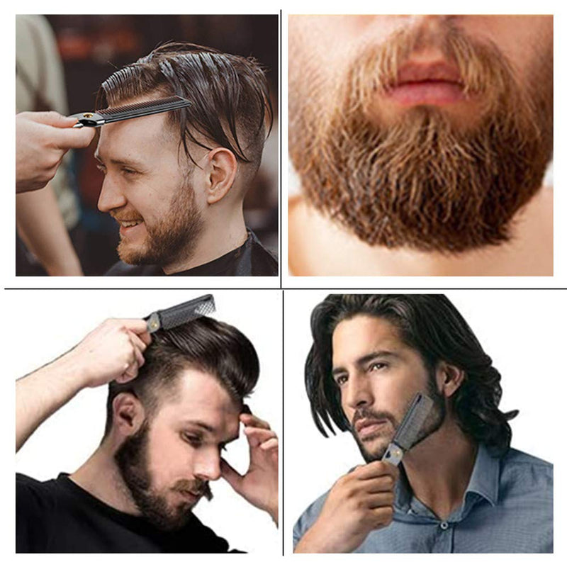 Hair and beard comb, stainless steel comb, mustache shaping comb, pocket beard comb, for men, sliver - NewNest Australia