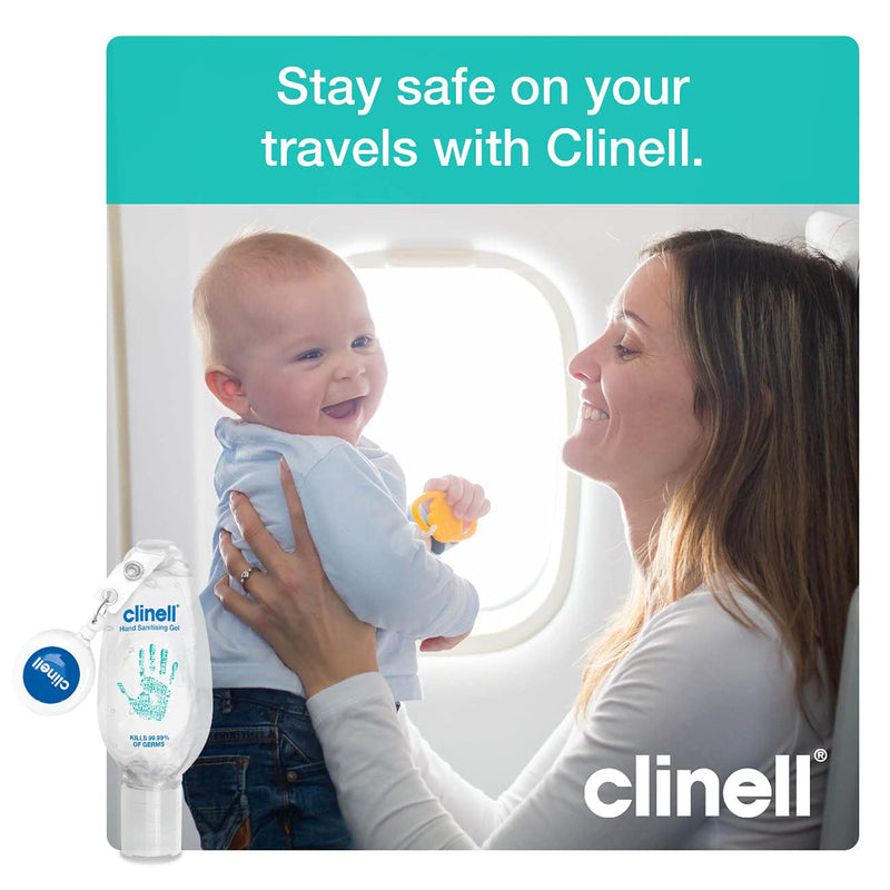 Clinell Hand Sanitiser Gel - Dermatologically Tested, Kills 99.99 Percent of Germs, Quick and Kind to Skin, No Stickiness - Retractable Clip - 50ml Bottle Single - NewNest Australia