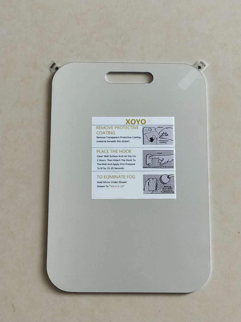 XoYo-Fogless Shower Mirror, Includes 1 Adhesive Hooks, Anit-Fog Shower Mirror, Shower Makeup Shave Mirror, Frameless Shower Mirror, Wall Hanging Mirror (Large, Shaver Hook) - NewNest Australia
