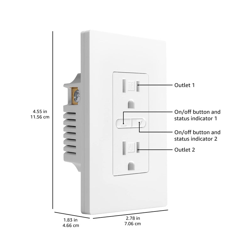 Introducing Amazon Basics Smart In-Wall Outlet, Tamper Resistant, Works with Alexa - NewNest Australia