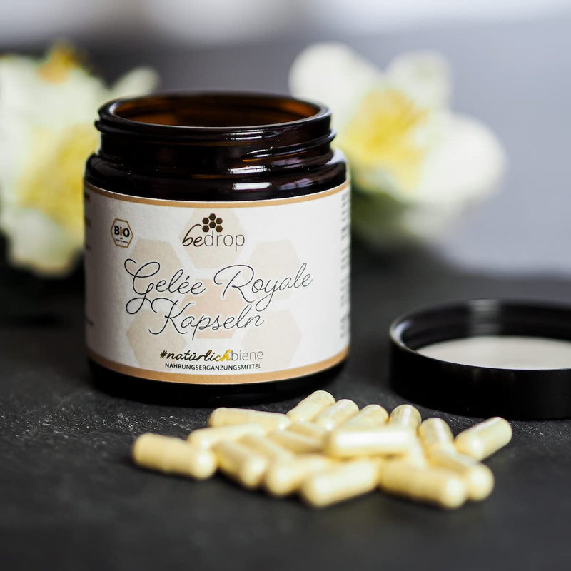 Bedrop Royal Jelly Capsules Organic Quality 60 Capsules - 1 Capsule = 980 Mg Pure Royal Jelly, 10-Hda Content <4.8% - Royal Jelly Rich In Polyphenols & Flavonoids - NewNest Australia