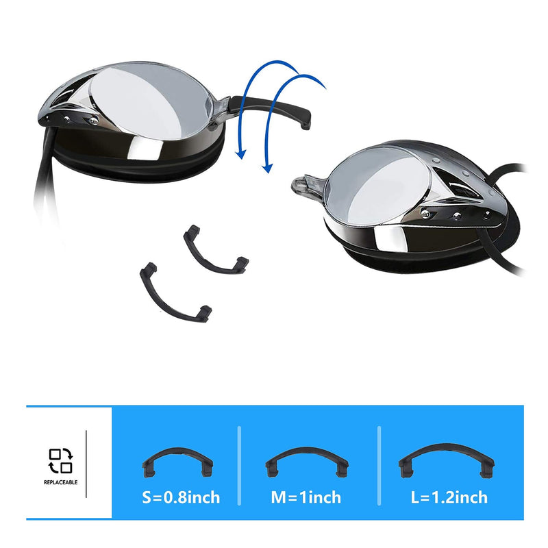 vetoky Swim Goggles, Anti Fog Swimming Goggles UV Protection Mirrored & Clear Blue+black - NewNest Australia