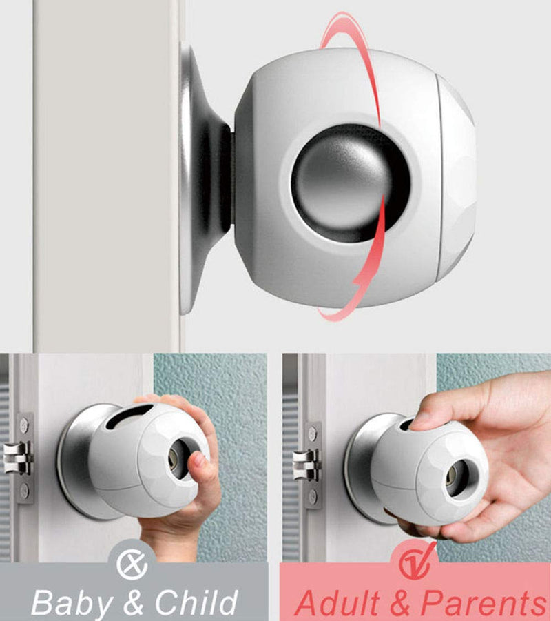 Childproof Door Knob Covers Babyproof (4 Pack) Child Door Locks Door Handle Baby Proofing Door Safety for Kids by AILUOQI - NewNest Australia