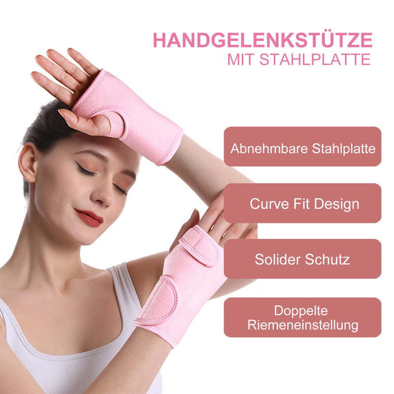 Wrist Brace Wrist Splint Elastic Adjustable Wrist Support For Sports Sprains, Arthritis, Tendonitis, Carpal Tunnel Syndrome One Size 1 Piece (Right Hand, Pink) - NewNest Australia