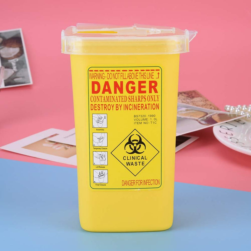 Cannula Disposal Container, Plastic Needle Container, Disposal 1L Size Sharps Container, Yellow - NewNest Australia