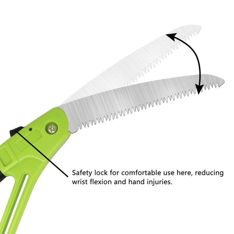 KALIM Folding Hand Saw, Gardening/Camping/Pruning Saw with Rugged 7 Inch Blades Professional Folding Saw Razor Tooth Sharp Blade Solid Non-Slip Grip and Safety Lock 7'' Blade D-shaped - NewNest Australia