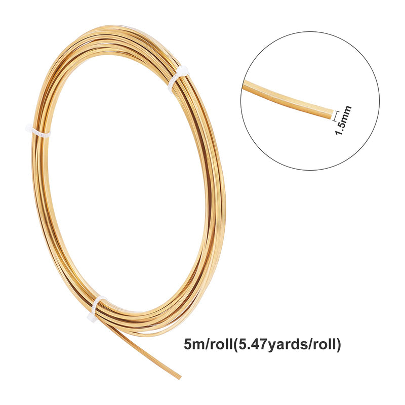 BENECREAT 15 Gauge 16.4 Feet Square Copper Wire Half Hard Gold Brass Wire for Jewelry Beading Craft Work Gold - Square - NewNest Australia