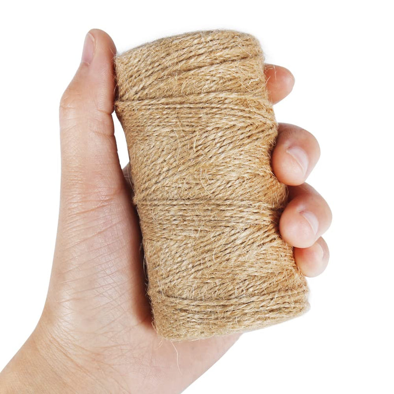 Tenn Well Natural Jute Twine, 656 Feet 2Ply Brown Twine String for Crafts, Gift Wrapping, Packing, Gardening and Wedding Decoration (2PCS X 328 Feet) 2PCS/656Feet(328FT/PC) - NewNest Australia