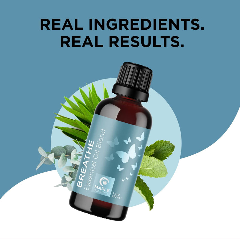 Breathe Blend Essential Oil for Diffuser - Invigorating Breathe Essential Oil Blend with Eucalyptus Peppermint Tea Tree and Mint Essential Oils for Diffusers for Home and Shower Aromatherapy - NewNest Australia