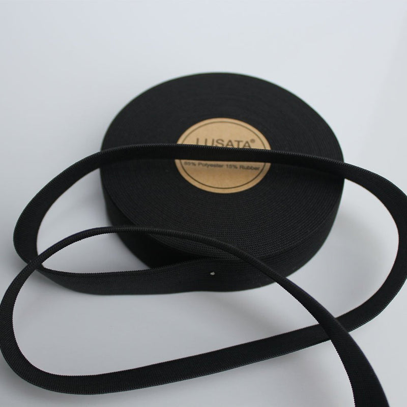 lusata 1 inch Wide Black Knit Elastic Spool Heavy Stretch High Elasticity Knit Elastic Band 10 Yard 1INblack - NewNest Australia