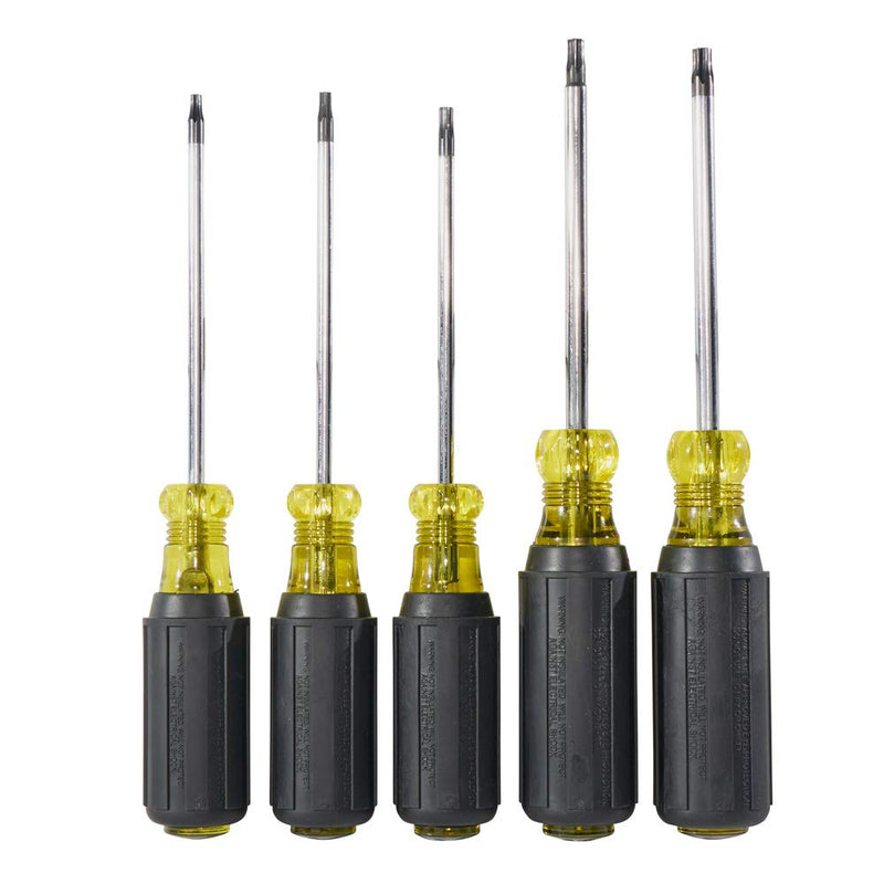 Klein Tools 19555 TORX Cushion Grip Screwdriver Set with T15, T20, T25, T27 and T30 Tip sizes, 5-Piece - NewNest Australia