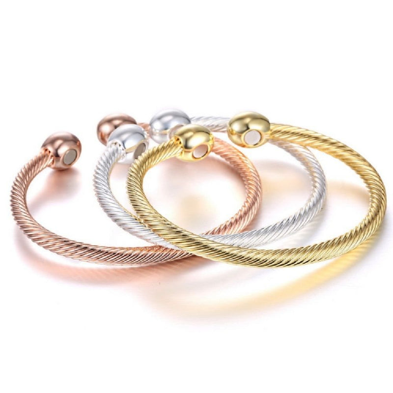 Elegant Magnetic Bracelet Copper Therapy Magnets Bangle for Arthritis Pain for Women Men Gifts for Father's Day (Rose Gold) Rose Gold - NewNest Australia