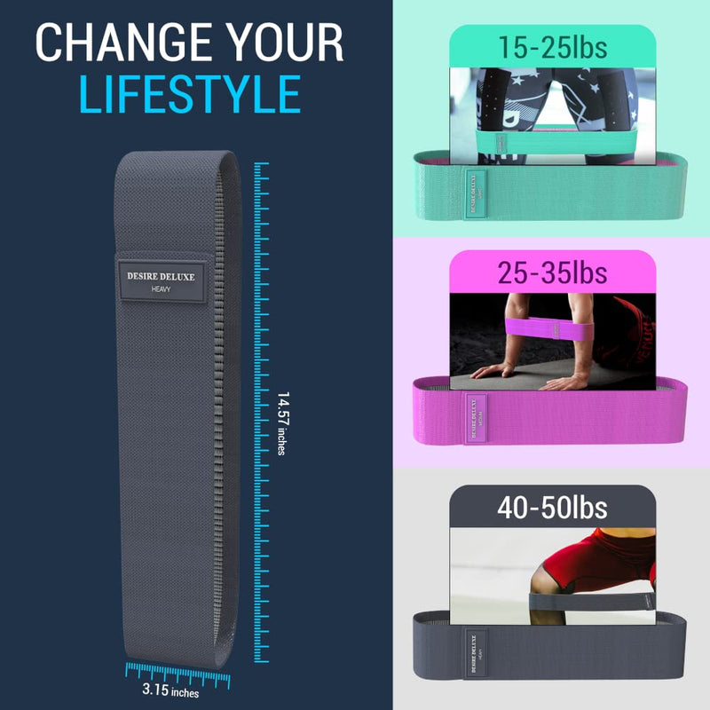 Desire Deluxe Resistance Bands Set for Men and Women, Premium Exercise (Pack 3) Different Resistance Levels Loops Band for Home, Gym, Fitness, Training - Long Exercise Workout, Yoga & Pilates Free Bag - NewNest Australia