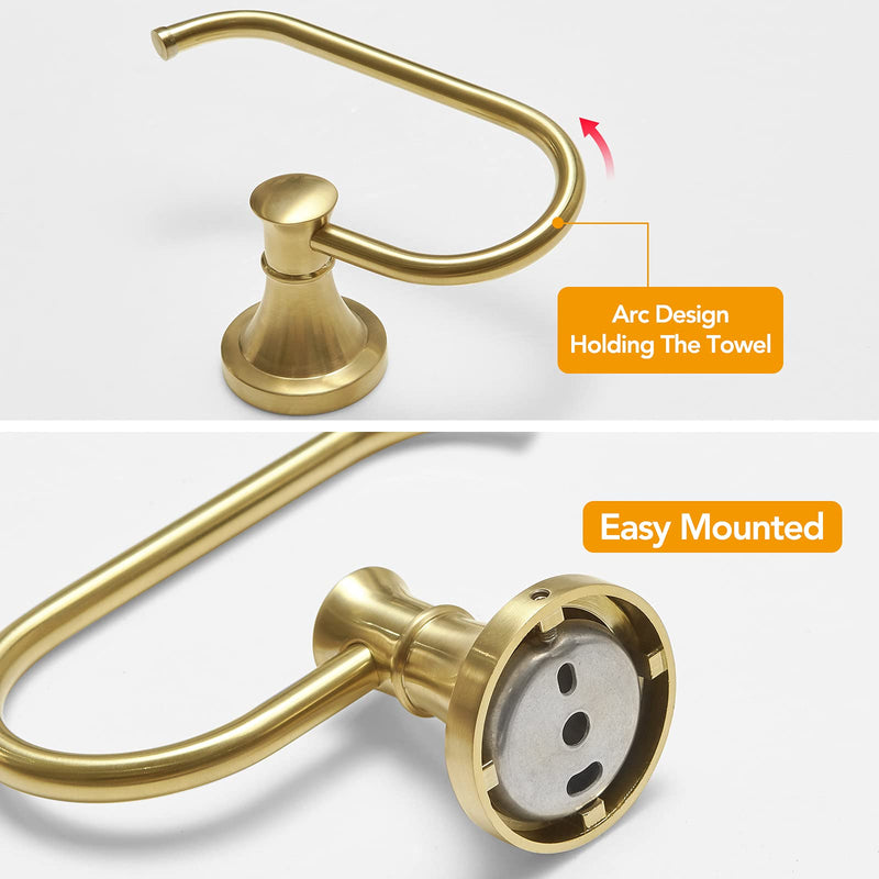 BESy Brushed Gold Toilet Tissue Paper Holder Brushed Gold Bathroom Accessories Toilet roll Paper Hanger, Wall Mounted, Rustproof - NewNest Australia