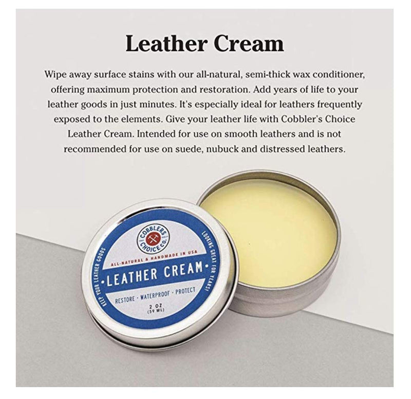 All-Natural Leather Cream - Restores and Protects Smooth Leather - Made with Triple Filtered BeesWax - Made in the USA! 2 Oz. (59 Ml) - NewNest Australia