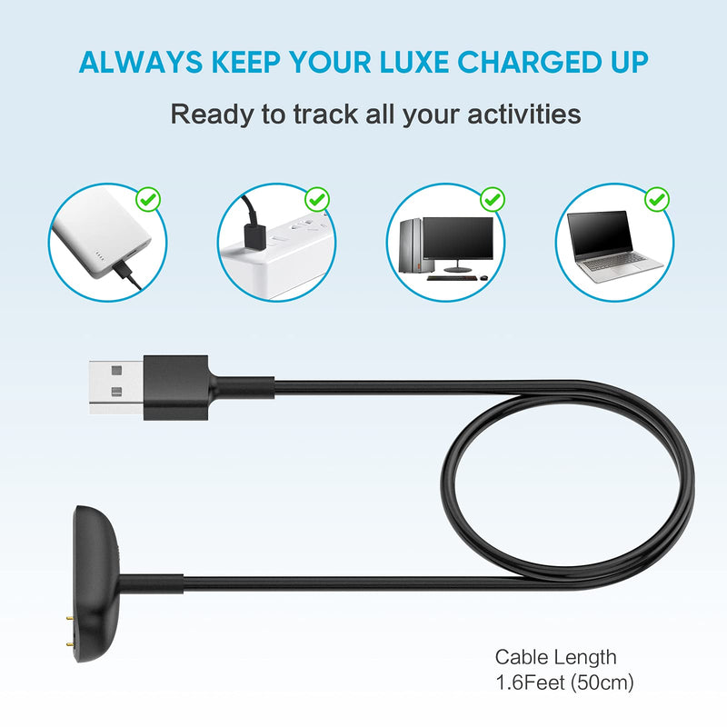 [2-Pack] Charger Cable for Fitbit Luxe/Charge 5, for Fitbit Luxe/Charge 5 Fitness Tracker, Replacement Charging Cable Cord Accessory for for Fitbit Luxe and Charge 5 (3.3 ft/1.6 ft) - NewNest Australia