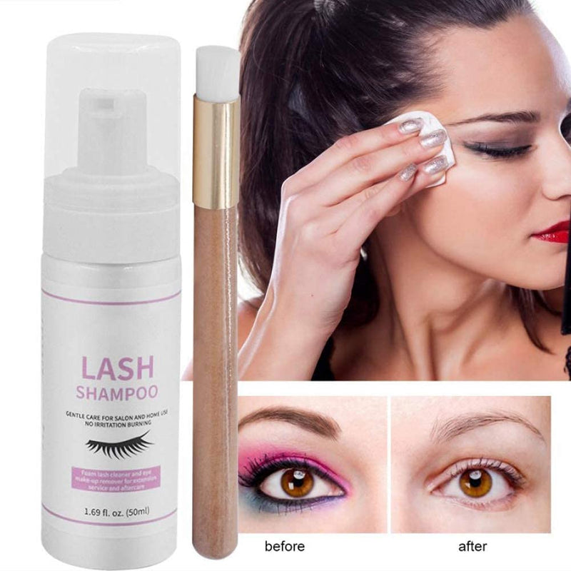 Allbestaye 50ml Professional Eyelashes Shampoo Eyelash Extension Remover Cleanser Lash Foaming Lash Shampoo Eye Make-up Remover - NewNest Australia