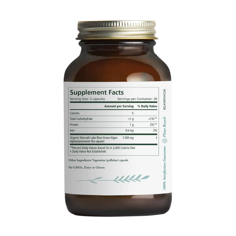 Pure Synergy Blue-Green Algae | 90 Capsules | Made with Organic Ingredients | Non-GMO | Vegan | Sourced from Upper Klamath Lake Oregon - NewNest Australia