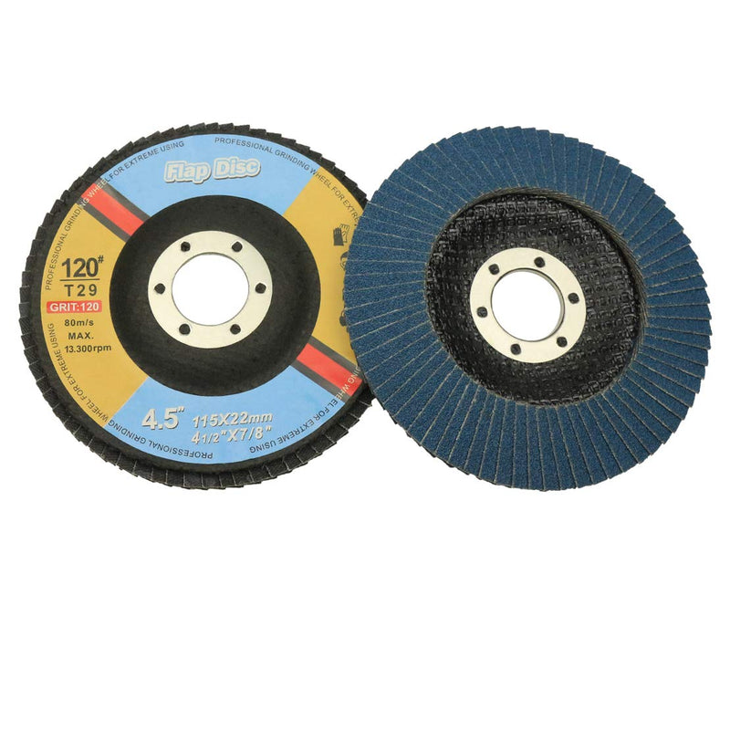 Flap Disc 120 Grit 4.5" x 7/8",T29 Zirconia Abrasive Grinding Wheel-10 Pack - NewNest Australia