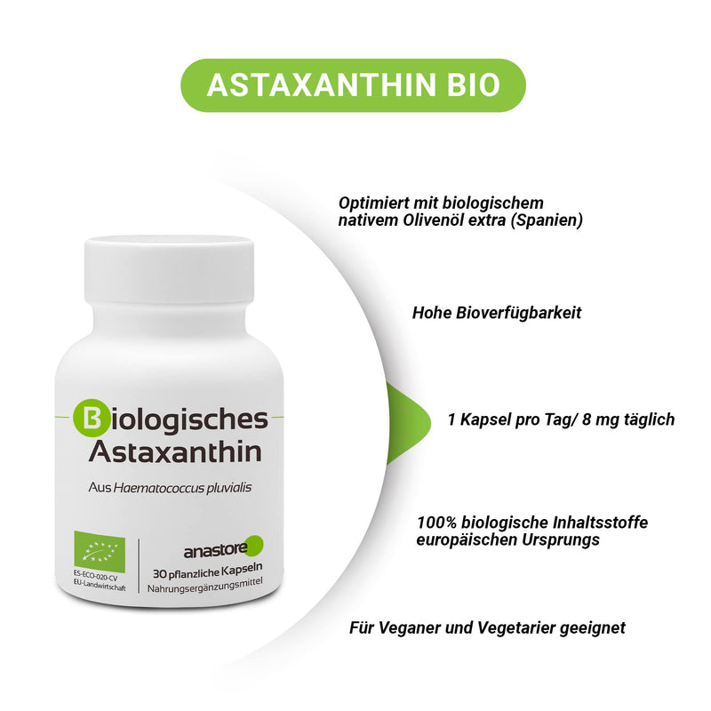 Organic Astaxanthin * 30 Vegetarian Capsules / 8 mg * Natural Antioxidant * Energy + Eye Health + Skin Care * - NewNest Australia