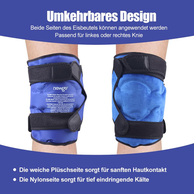 NEWGO Cooling Sleeve Knee Cooling Bandage, Reusable Gel Cold Pack Knee Wrap Around Entire Knee for Knee Replacement Surgery, Knee Ice Pack for Knee Pain Relief, 1 Piece Blue - NewNest Australia