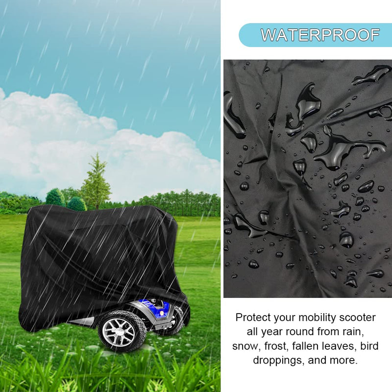 VVHOOY Mobility Scooter Cover Heavy Duty Mobility Scooter Rain Cover Waterproof 210D Oxford Electric Scooter Covers for Outdoor Storage All-Weather Indoor Outdoor Protection 140 x 66 x 91 cm - NewNest Australia