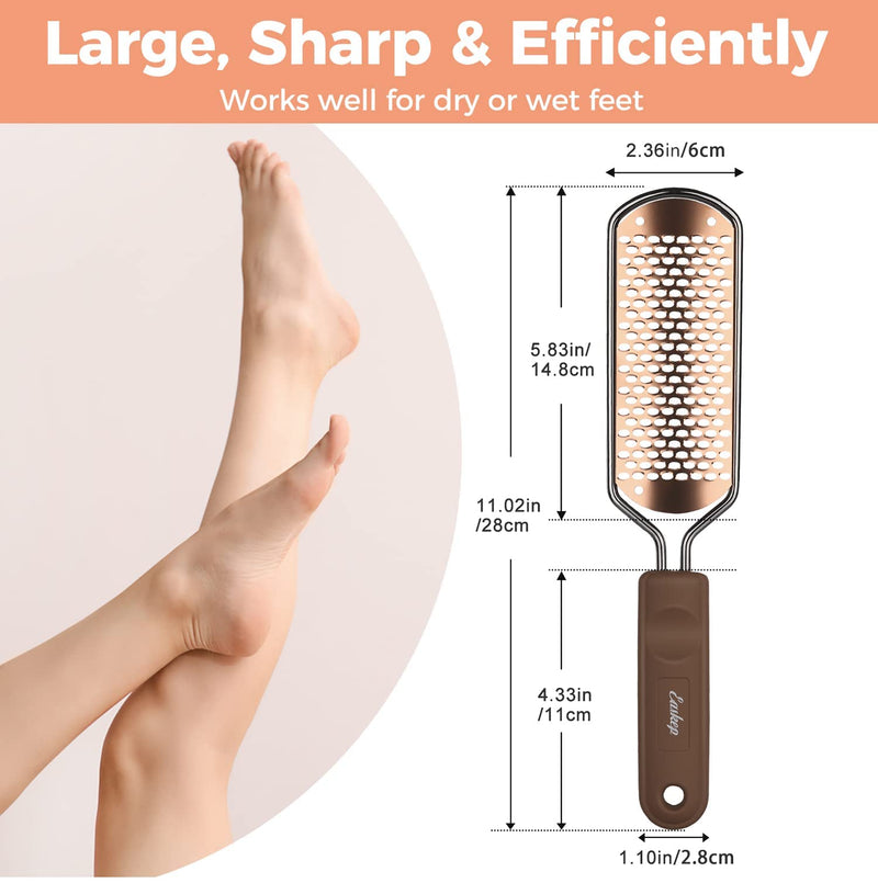 Easkep Foot File Foot Pedicure Tool, Stainless Steel Foot Scrubber Foot File Dead Skin Remover for Hard Skin and Dry Cracked Feet Scraper Classic - NewNest Australia