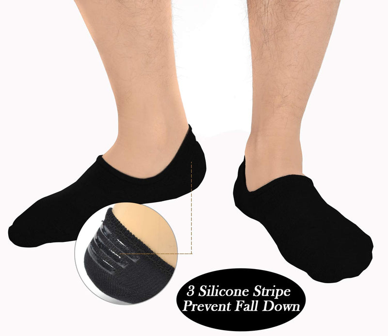 Jormatt Mens Cotton Low Cut No Show Socks With Non-Slip Grips, 6 Pairs 8 Pairs Black,6 Pairs 6-10 - NewNest Australia