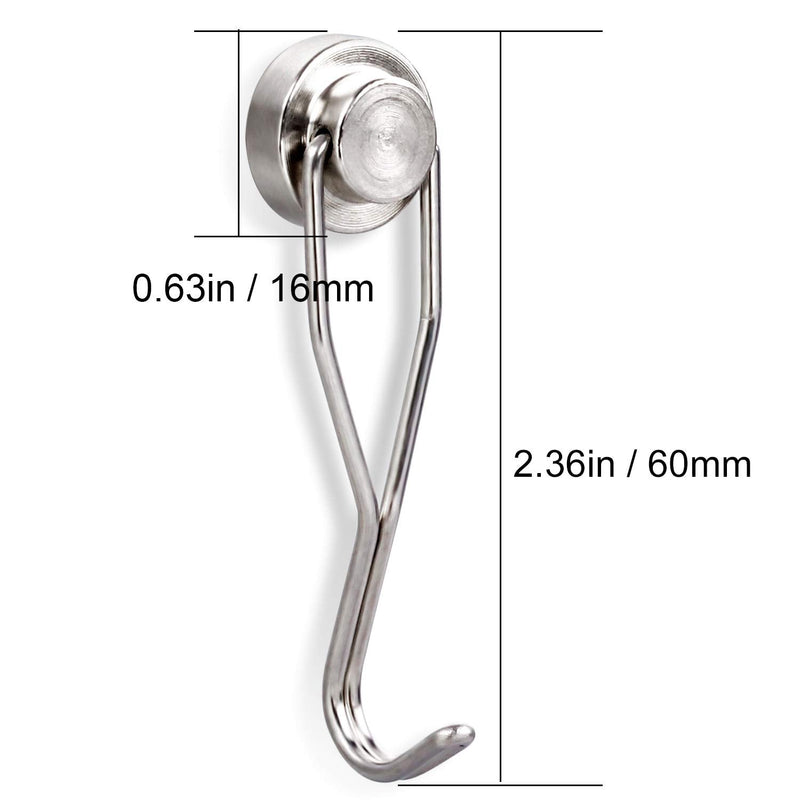 Swivel Swing Magnetic Hook New Upgraded, 30LB（12pack） Refrigerator Magnetic Hooks ,Strong Neodymium Magnet Hook, Perfect for Refrigerator and Other Magnetic Surfaces,60mm(2.36in) in Length 16mm-12p - NewNest Australia