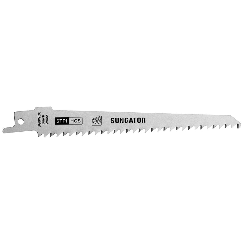 12-Piece 6 Inch Reciprocating Saw Blades, SUNGATOR Saw Blades for Wood Cutting, Straight and Fast Cutting (6 TPI) - NewNest Australia