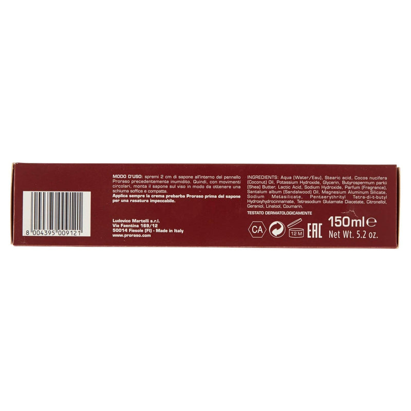 PRORASO Shaving cream in tube Red, 150 ml - NewNest Australia
