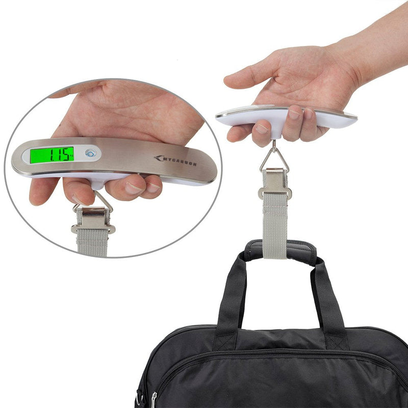 MYCARBON Luggage Scale Portable Digital Scale Electronic Suitcase Scale Hanging Scales Luggage Weighing Scale 110 Pound/ 50 Killogram with Backlit with Tare Function Lightweigh for Travel - NewNest Australia