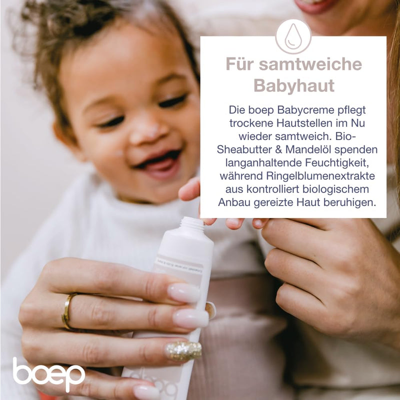 boep baby cream | Vegan natural cosmetic face cream for babies & children | Recommended by midwives | With organic calendula, organic shea butter & almond oil | Developed by a doctor & mom (100 ml) 100 ml - NewNest Australia