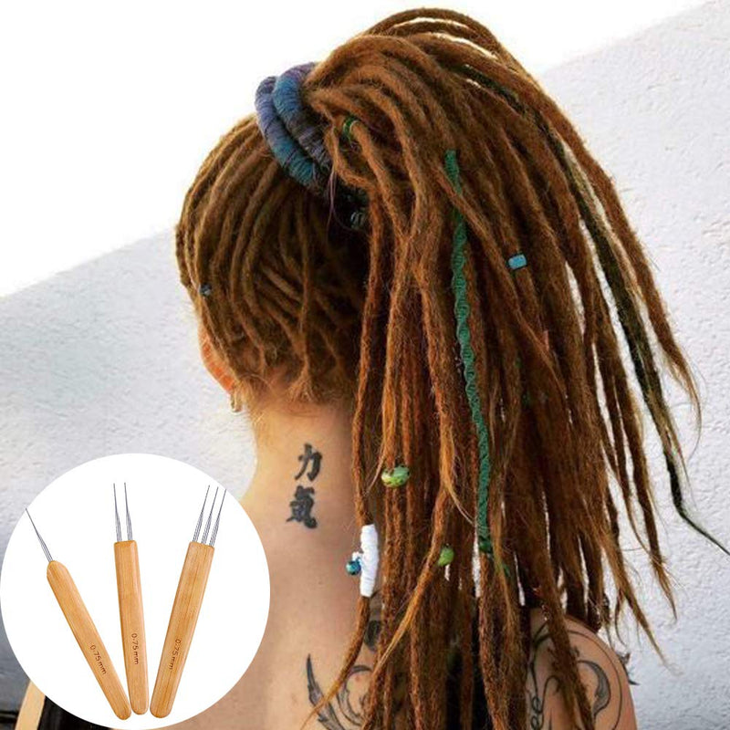 3PCS/Set Dreadlock Crochet Needle - Crochet Needle for Dreadlocks Loc Crochet Needle Crochet Hair Needle Locs Tools for Dreads 0.75mm(1Hook,2Hook,3Hook) 3 Piece Set - NewNest Australia