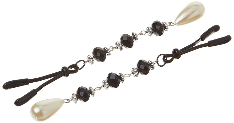 Bijoux De Nip Nipple Clamp Short Tweezer Black Beads Pearl Drop - NewNest Australia