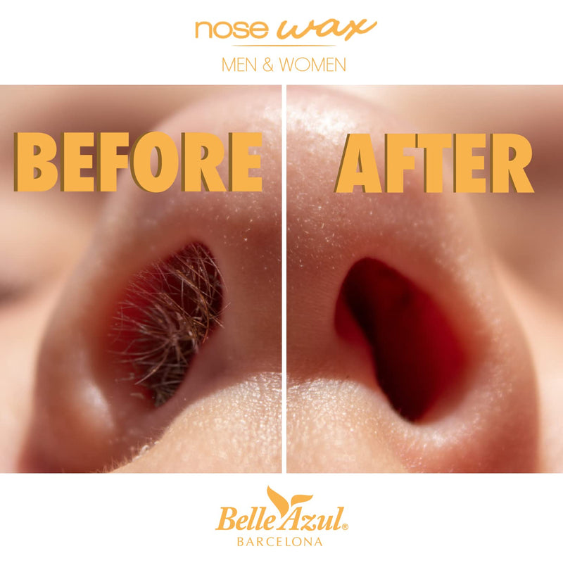 Belle Azul Nose Hair Wax Removal Set - 120g - Nose Hair Warm Wax Hair Removal Kit - made from high-quality organic beeswax - with 20 reusable applicators - men & women - Made in Spain - NewNest Australia