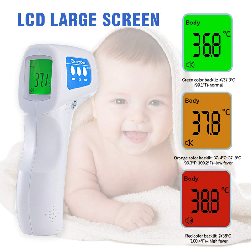 Berrcom Non Contact Infrared Thermometer JXB-178, Forhead Thermometer,3 in 1,Medical Grade for Baby Kids,High Temperature Alarm,3 Backlit and Instant Accurate Reading - NewNest Australia
