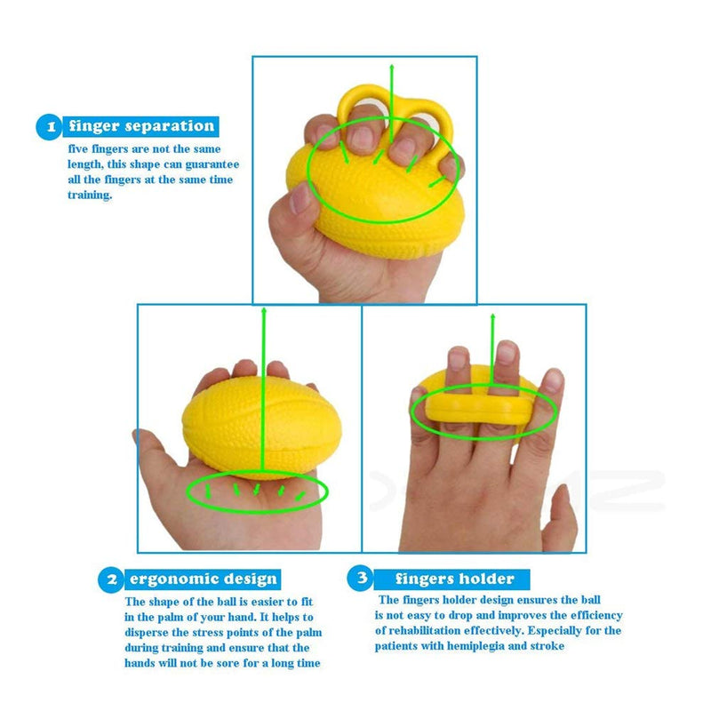 Finger Exerciser Ball, Finger Strengthener Training Silicone Squeeze Eggs, Hand Grip Strength Training, Forearm Wrist Stress Relief Ball, for Athletes Musicians Hand Strength Therapy Rehab Exerciser - NewNest Australia