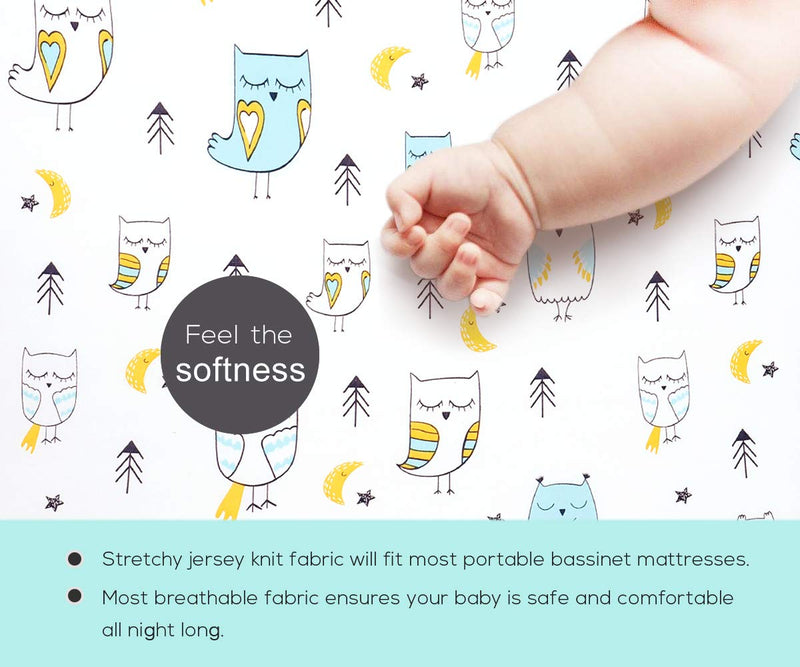 Stretchy-Pack-n-Play-Playard-Sheets-Brolex 2 Pack Portable Mini Crib Sheets,Convertible Playard Mattress Cover for Baby Boys Gilrs,Ultra Soft Jersey Knit,Arrow & Owl Arrow & Owl - NewNest Australia