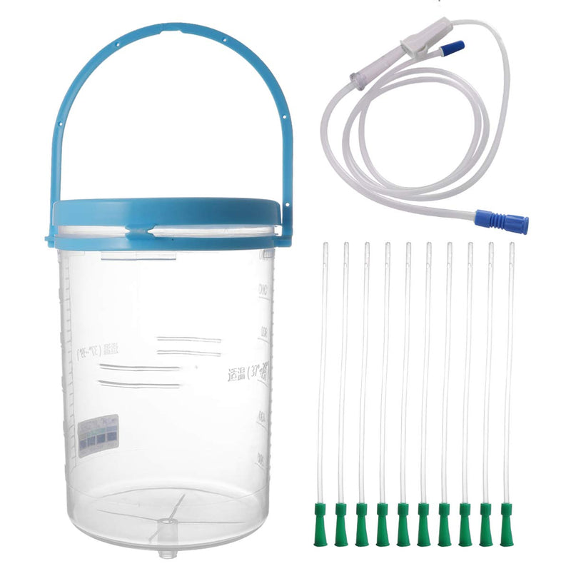 FOMIYES Enema Bucket Kit Reusable with Tube and Connector for Water Colon Coffee Cleansing Body Cleaner Unisex, Blue, 20x12cm (06LR71490S8FI) - NewNest Australia