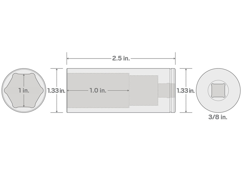 TEKTON 3/8 Inch Drive x 1 Inch Deep 6-Point Socket | SHD13025 1 in. - NewNest Australia
