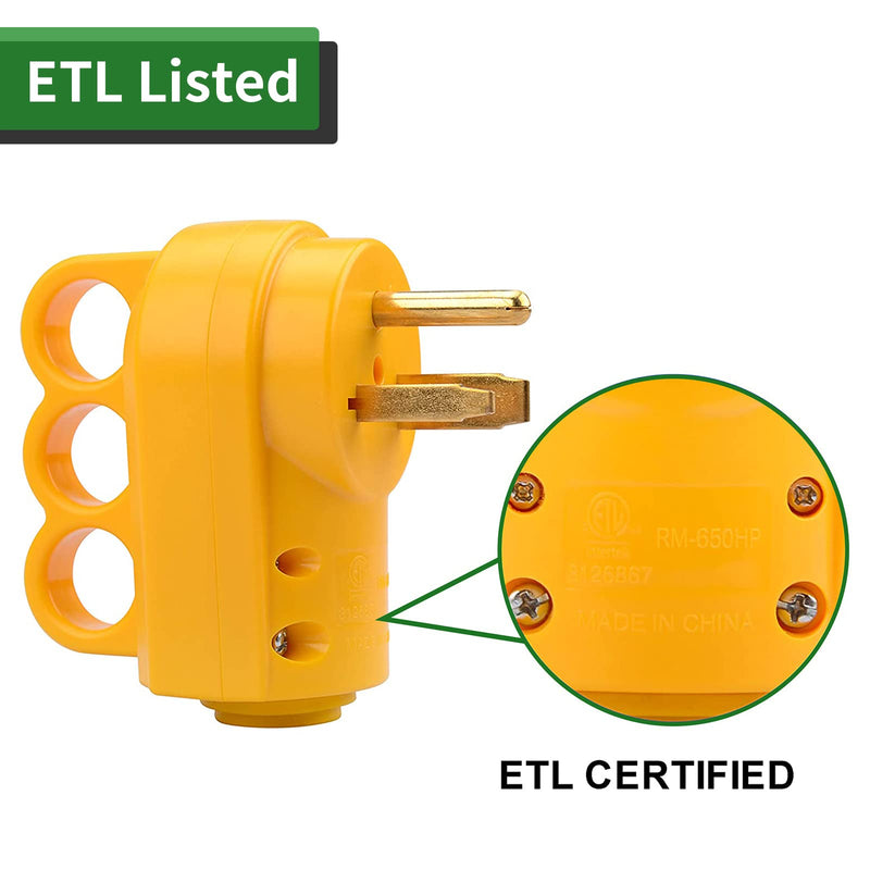 RVGUARD NEMA 6-30P/6-50P Plug, 30/50 Amp 250 Volt Male Plug, 6-30P/6-50P Welder Replacement Plug, ETL Listed 6-50HP - NewNest Australia