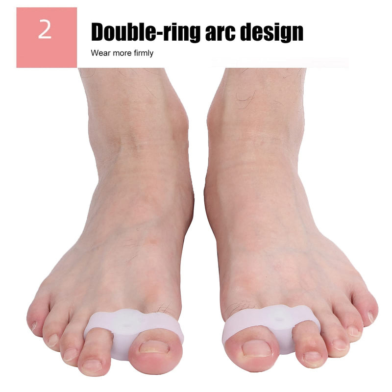 Silicone Toe Separator Made Of Soft Gel For Hallux Valgus Therapy, Prevention Of Pain And Relaxation Of The Feet, Two Toes, Bunion Correction For Bunion And Overlap Toe (White) - NewNest Australia