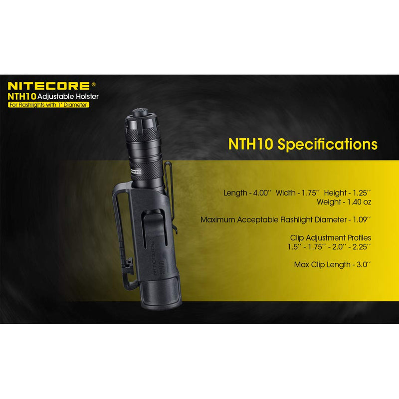 NITECORE NTH10 Adjustable Hard Holster for Flashlights with 1 inch Tube Diameter and LumenTac Keychain Light - NewNest Australia