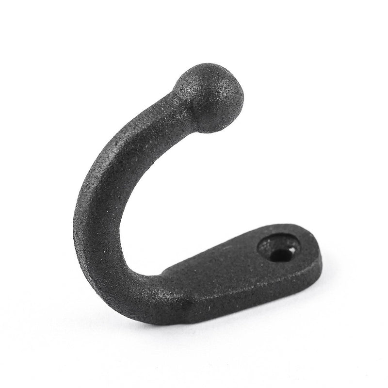 NewNest Australia - Renovator's Supply Coat Hook Wall Mounted Black Cast Iron 2 Inch Proj 